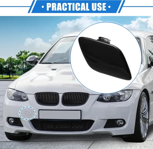 Vista 2 de Tapa para gancho de remolque de automóvil, compatible con BMW E92 Coupé E93 2007-2010, plástico duradero negro delantero derecho