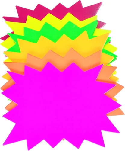 Vista 8 de 5x6.6 Pulgadas 120 Piezas de Señales Fluorescentes de Neón, Señales de Recortes de Estrellas Explosivas para Venta Minorista, Señal de Venta