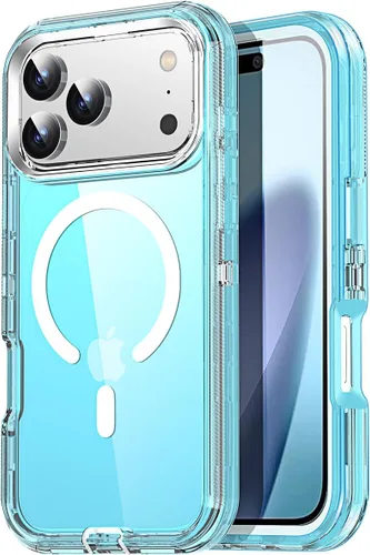 Vista 19 de AICase Funda transparente compatible con MagSafe 3 en 1, resistente protección contra caídas, cuerpo completo, a prueba de golpes y polvo, 3 capas