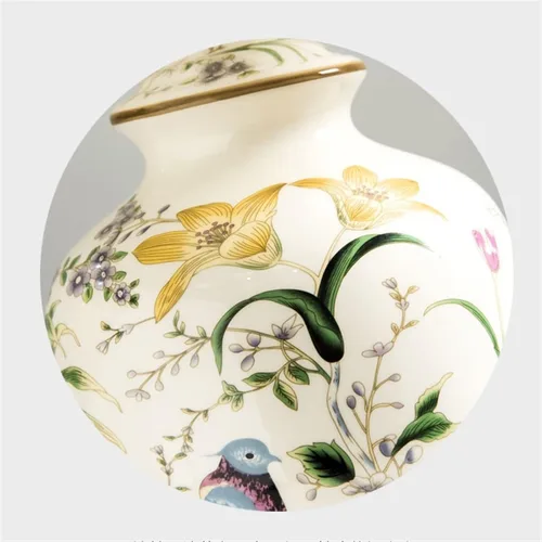 Vista 3 de BGGJJ Lamp for Desk Indoor Retro Flower and Bird Pattern Ceramic Table Lamp Interior Decorative Lamp Practical Bedroom Bedside Lamp Desk Lamps for