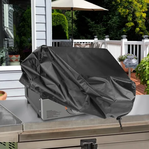 Vista 7 de Cubierta de parrilla para parrilla Blackstone de 22 pulgadas, cubierta de parrilla de barbacoa de material Oxford impermeable con cordones, cubierta