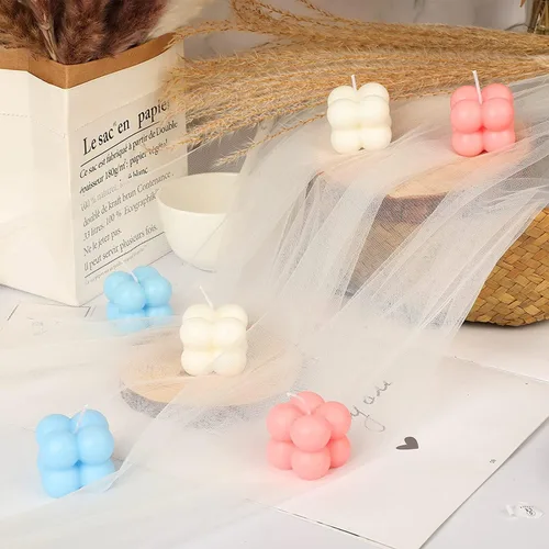 Vista 3 de Konrisa Moldes de vela de burbujas 3D, moldes de silicona con 15 cavidades para hacer velas de cera de soja, moldes de pastel de burbujas