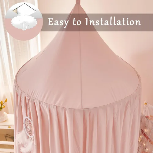 Vista 4 de dix-rainbow Dosel de Decoración de Princesa para Cama de Niños, Dosel de Cama Suave y Duradero para Habitación de Niñas, Dosel de Tienda Mosquitero