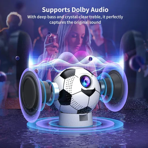 Vista 6 de Mini proyector con WiFi y Bluetooth, proyector de película portátil con rotación de 180°, compatible con 4K 1080P para proyector al aire