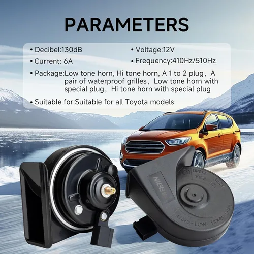 Vista 8 de FARBIN Interfaz especial bocina de auto compatible con Toyota 12V bocina de coche ruidosa de doble tono eléctrico bocinas de caracol impermeable