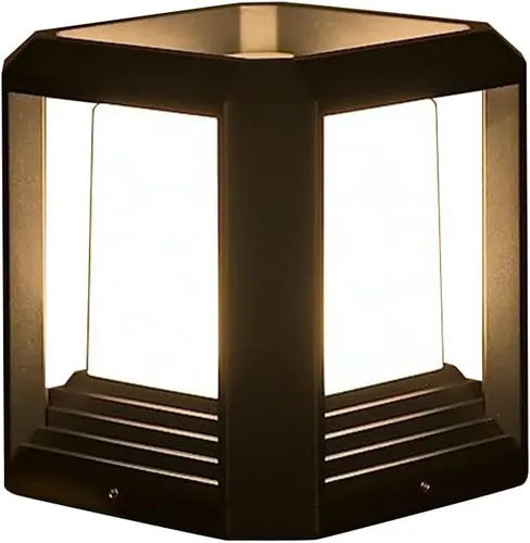 Vista 8 de Luces de poste para exteriores, se adapta a 5.91 x 5.91 x 6.34 pulgadas, valla de madera para patio, jardín, farol LED impermeable de 13 W, 3000 K