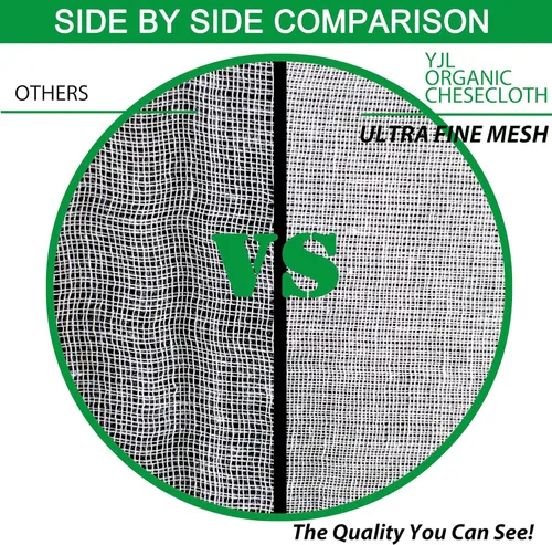 Vista 3 de YJL Estopilla para colar, 54 pies cuadrados, 100% algodón grado 90 sin blanquear, gasa fina Paños de queso de 6 yardas para cocinar Colar