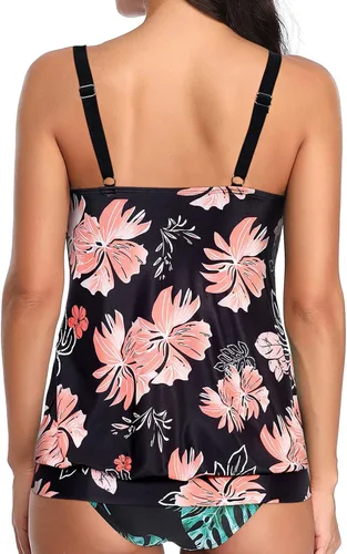 Vista 2 de Yonique Blusa tipo tankini para mujer sin parte inferior ajuste holgado camiseta sin mangas