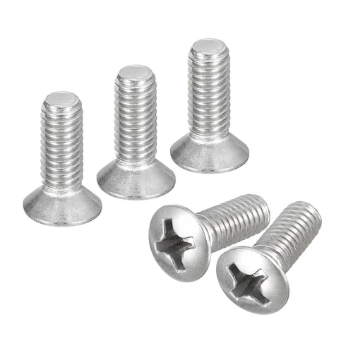 Vista 19 de uxcell Tornillos de máquina Phillips de cabeza ovalada M4x8mm, 50pcs 304 tornillos de cabeza avellanada ligeramente levantados de acero inoxidable