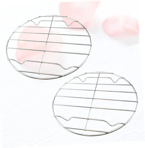 Vista 6 de Outanaya 2 piezas de acero inoxidable redondo barbacoa parrilla soporte herramientas barbacoa barbacoa herramientas para cocinar parrilla y asar