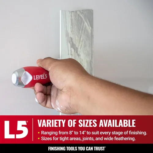 Vista 5 de Espátula de acero inoxidable de 8" con mango de agarre suave - LEVEL5 Grado profesional Extremo martillo de metal 5-134