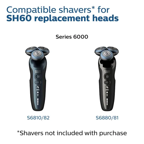 Vista 3 de Philips Norelco Cabezales de afeitar originales SH60/72 compatibles con Norelco Shaver Series 6000