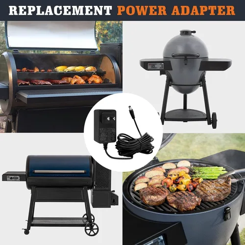 Vista 4 de YAOAWE Adaptador de corriente de repuesto para parrilla Char-Griller Gravity Fed 980 y E6480 Akorn Auto-Kamado Charcoal Grill, pieza de cable