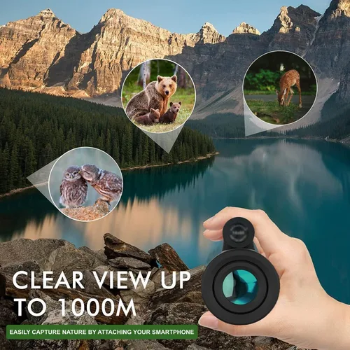 Vista 5 de Telescopio monocular de 12 x 55 pulgadas con adaptador para teléfono inteligente y trípode mejorado, telescopio de mano HD, alcance monocular