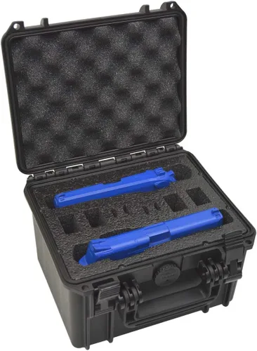 2 Pistol 6 Magazine Gun Case Storage | Doro Waterproof Double Pistol Case with Custom Mycasebuilder Foam Insert | Hard Gun and Magazine Case |