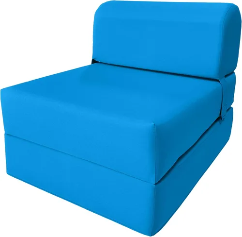 Vista 59 de D & D Futon Furniture Chair cama plegable de espuma, sofá de estudio, colchón de espuma doblado (6 x 36 x 70 pulgadas, azul real)