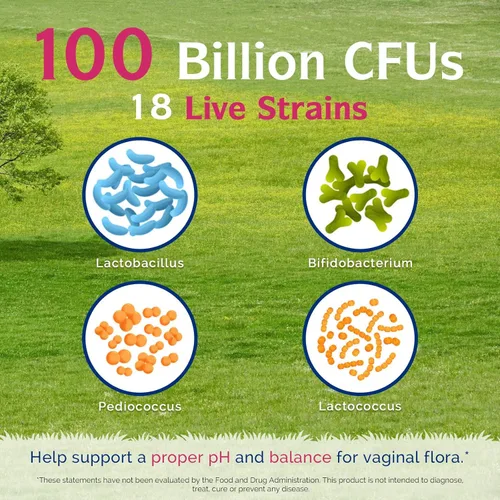 Vista 3 de Innate Vitality Probióticos para mujeres, 100 mil millones de UFC, 18 cepas, prebióticos y probióticos, con arándano, vitamina C y B6 P5P, salud
