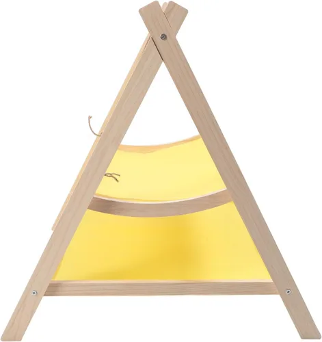 Vista 8 de Cat Swing Bed, 2 Layers Elevated Cat Hammock with Wooden Frame, Strong Load Bearing, Scratch, for Indoor and Outdoor Use, Removable Washable Cover