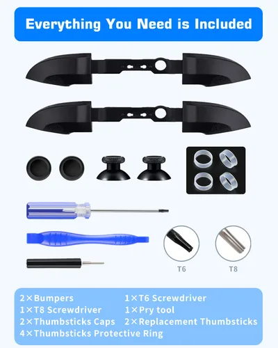 Vista 6 de Replacement Lb Rb Bumper Button for Xbox Series x Controller,Replacement Bumper & Thumbsticks for Xbox Series X Controller,LB RB Buttons & Joysticks