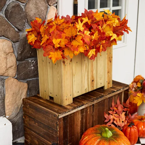 Vista 6 de PARTY JOY 4 piezas de hojas de arce con calabaza de seda de otoño florales para arreglos de bricolaje, decoración de otoño para decoración de otoño