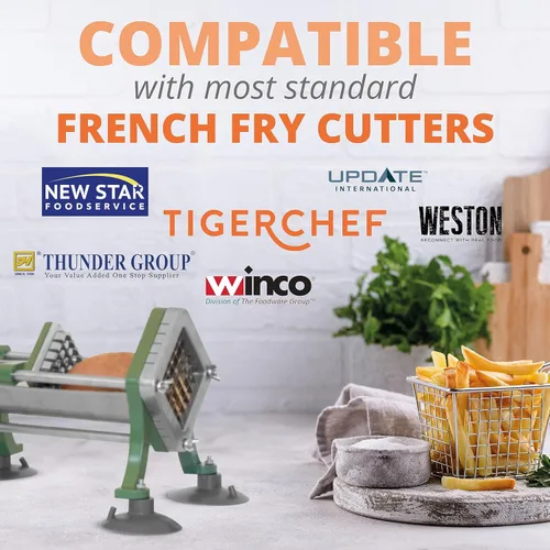 Vista 5 de Set combinado completo para restaurante de cortadora de papas fritas y camotes comercial Tiger Chef, resistente y de alta calidad, con ventosas