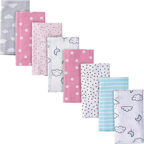 Gerber Paquete de 8 paños de franela de algodón unisex para bebé
