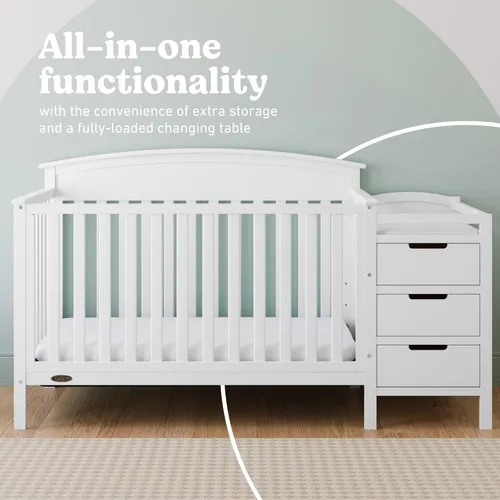 Vista 17 de Graco Benton 5 en 1 Cuna Convertible (Gris) – Certificado GREENGUARD Gold, se convierte de cuna para bebé a cama infantil, diván y cama