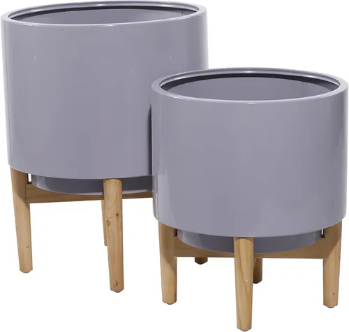 Vista 7 de Deco 79 16599 Maceta, 20 pulgadas, 16 pulgadas de alto, gris