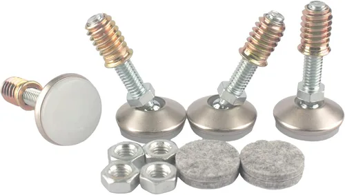 Vista 9 de Niveladores de muebles, patas giratorias, ángulo ajustable en altura (1/4-20 kits de insertos de tuerca, 8 juegos), patas niveladoras resistentes