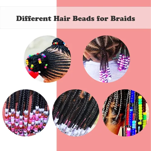 Vista 4 de Cuentas de poni a granel, 4800 unidades, 24 colores, cuentas de pony arcoíris para hacer pulseras de manualidades, cuentas de pelo para trenzas