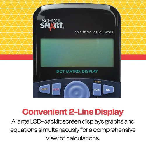 Vista 5 de School Smart CS-209 Calculadora científica de dígitos con pantalla digital extragrande, negro