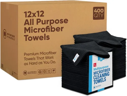 Vista 11 de Microfiber Wholesale Toallas Multiusos de 16" x 16" - Paquete de 50 - Paños de Lavado Reutilizables, Polvo, Cocina, Automóvil, Trapos de Taller
