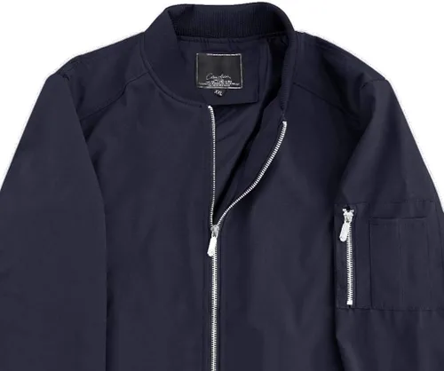 Vista 5 de CRYSULLY - Chaqueta estilo casual de hombre para primavera y otoño delgada de corte ajustado y ligera para exteriores