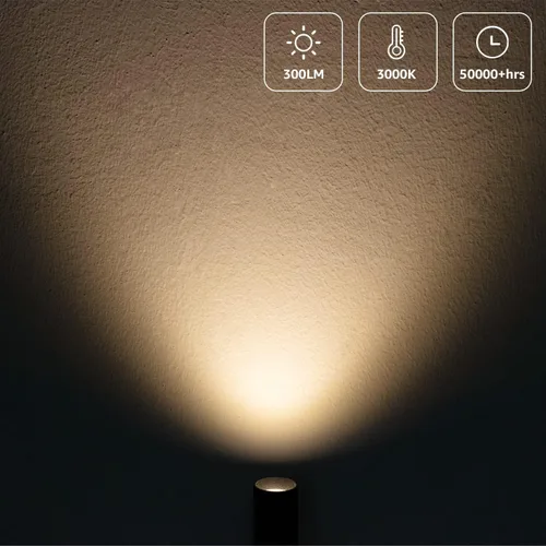 Vista 5 de URTOM Paquete de 2 Luces Puntuales para Interiores, Luces de Acento LED Direccionales de 120V, Focos para Plantas de 3W, Focos de Piso de 3000K