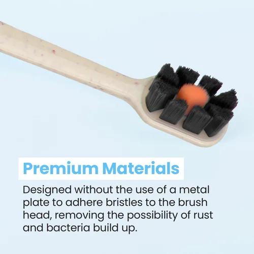 Vista 5 de Lindo EcoCare - Cepillo de dientes pulidor, cerdas con infusión de carbón y mango biodegradable, para encías y dientes sensibles, más de 12000