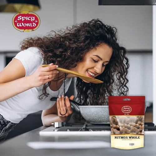 Vista 7 de Spicy World Nuez Moscada Entera Bolsa de 12 Onzas - ¡Más de 60 Piezas! - Pura, Sin OGM, Totalmente Natural, Vegana