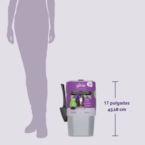 Vista 9 de Sistema de eliminación y cartuchos de recarga de arena para gatos Litter Genie, Total 1, Plateado