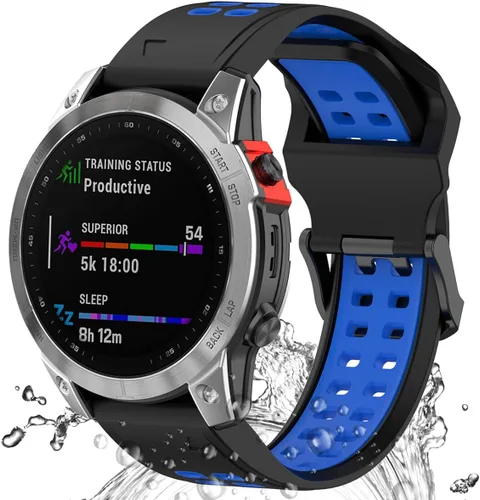 Vista 24 de Miimall Correa de repuesto compatible con Garmin Fenix 7, 0.866 pulgadas de ancho, de silicona suave, impermeable, para Garmin Fenix 7/7 Solar/7