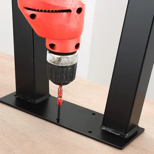 Vista 4 de ALLCOS Patas de banco de metal de 16 pulgadas, patas de mesa de centro resistentes para muebles de escritorio, patas de silla, color negro, juego