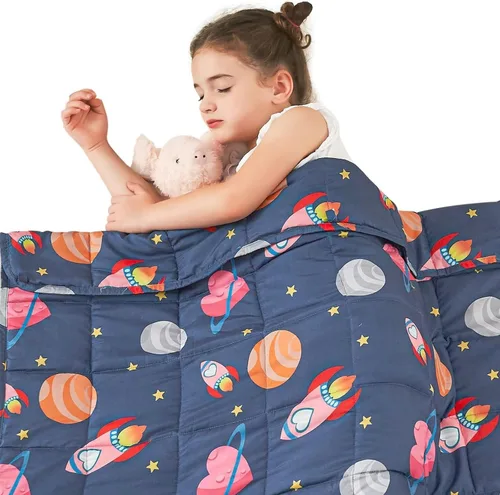 Vista 48 de yescool Manta con Peso de Unicornio de 3 Libras Manta de Regazo con Peso Refrescante, Manta con Peso de Arcoíris Rosa, Mantas de Sofá
