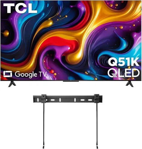 TCL Q-LED 4K UHD HDR+ de 55 pulgadas Q51K serie Q con Google TV Dolby Atmos + DTS Virtual:X, Motion Rate 240, procesador AIPQ, modo de juego