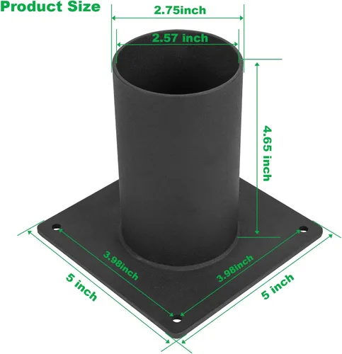 Vista 3 de Base de montaje en muelle de 3 pulgadas, adaptador de montaje de muelle resistente para accesorios de luz de poste de 3 pulgadas, accesorios