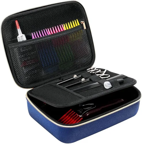 Vista 9 de ProCase Estuche rígido de viaje para cortapelos, soporte para suministros de barbería para cortar el cabello, bolsa organizadora de almacenamiento