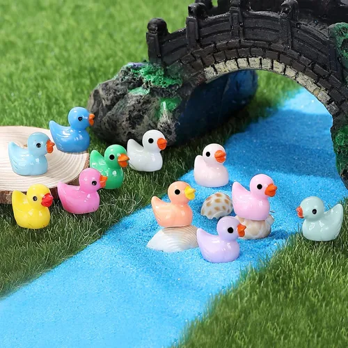 Vista 7 de 220 piezas de mini patos de resina, patos pequeños para jardín, ornamento de micro paisaje, casa de muñecas, broma de Navidad, Halloween