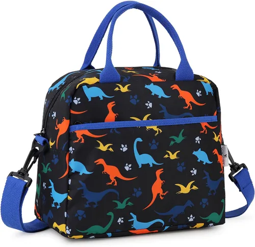 Vista 8 de VONXURY - Bolsa de almuerzo térmica con diseño de mariposa para niñas, con correa de hombro extraíble, para niñas