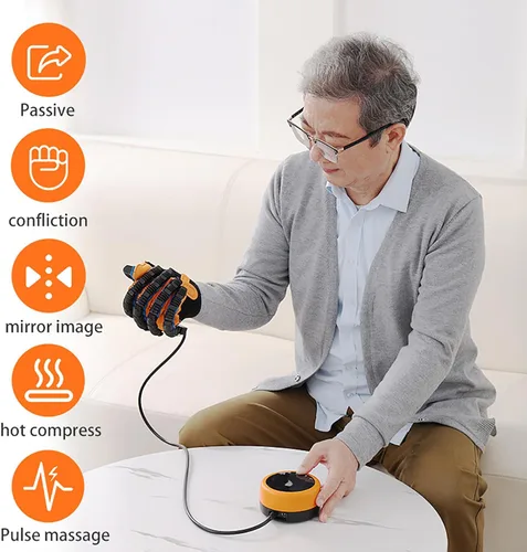 Vista 4 de Rehabilitation Robot Gloves for Hand Function Training, Rechargeable Robotic Hand Glove for Stroke Rehab, 5 Workout Modes, Strength Adjustable