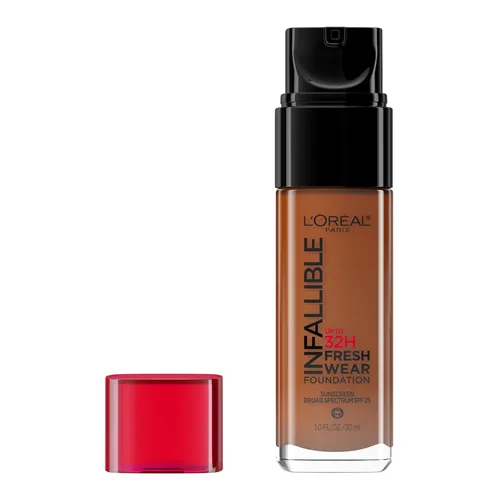 Vista 25 de L'Oreal Paris Maquillaje Infallible - Base ligera de maquillaje resistente hasta 32 horas, tono 390 Rosa Perla, 1 fl oz, el empaque puede variar