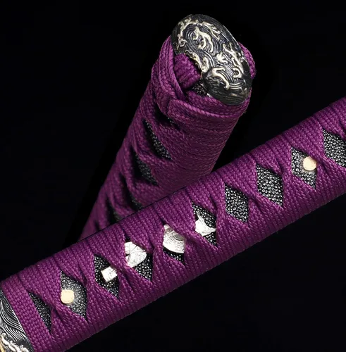Vista 7 de Katana Sword Real Hand Forged Japanese Clay Tempered shihozume Folded Steel Blade Samurai Sword Razor Sharp Full Tang