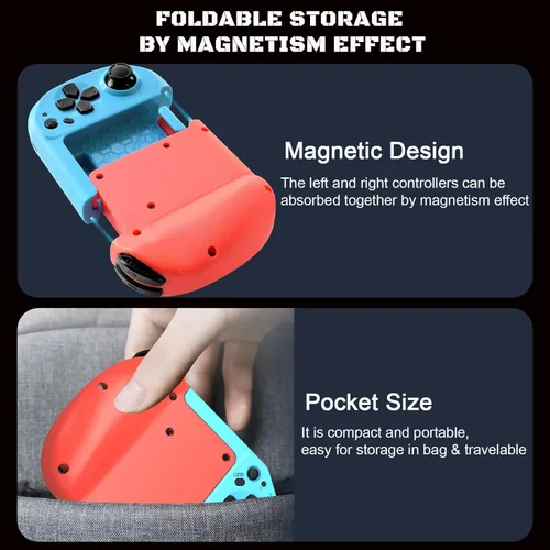 Vista 4 de Megadream Control de juegos Gamepad para iPhone iOS Android (azul+rojo)