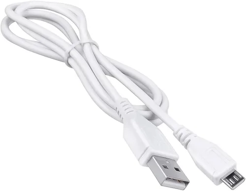 Vista 2 de Cable de carga micro USB blanco de 3.3 pies compatible con Edifier M21 M23 Bluetooth compacto portátil reproductor MP3 sonido envolvente altavoz